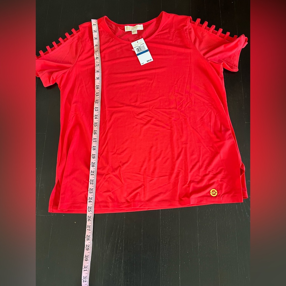 MICHAEL Michael Kors women’s Vibrant Red Short Sleeve Tee size XL - Picture 5 of 9